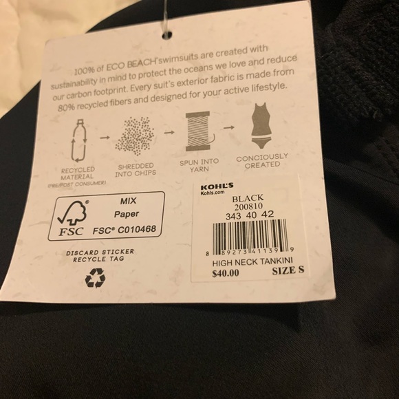 Eco Beach NWT Small Swim Top - Picture 7 of 8